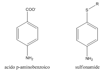 Confronto tra acido para-aminobenzoico e sulfonamidi